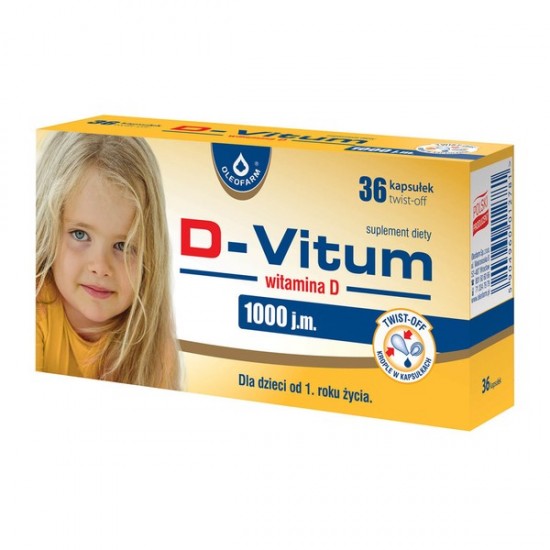 D-Vitum Вітамін D 1000 j.m., капсули твіст-офф, 36 штук