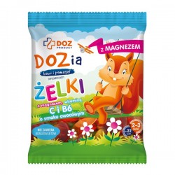 DOZIA, жувальні цукерки (желе) з магнієм, вітаміном С і В6 з фруктовим смаком, 100 г