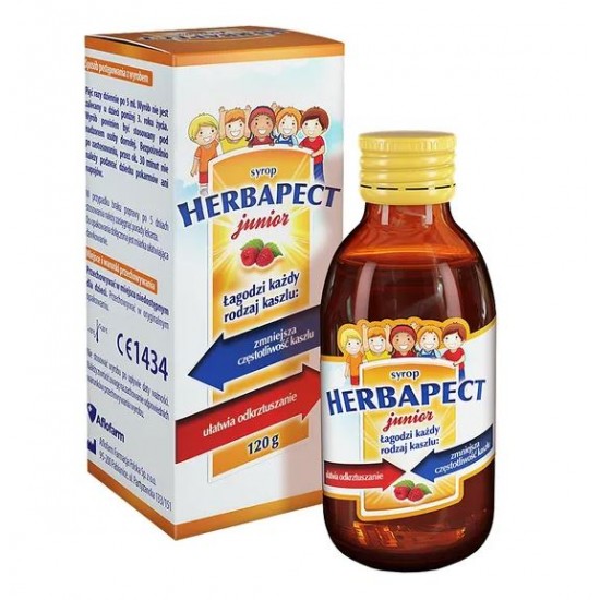 Herbapect Junior, сироп, смак малини, 120 г