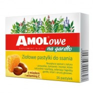 Amolowe для горла, льодяники, з медом і вітаміном С, 16 шт.